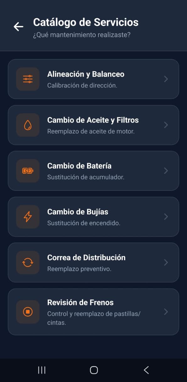 Registro de Servicios
